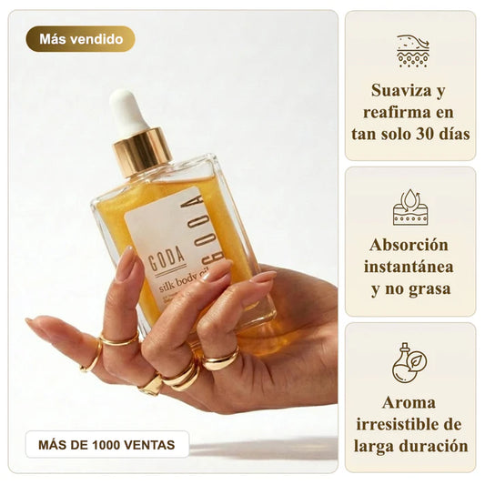 Aceite corporal GODA I Piel luminosa y suave todo el día Checkmark Glow natural instantáneo